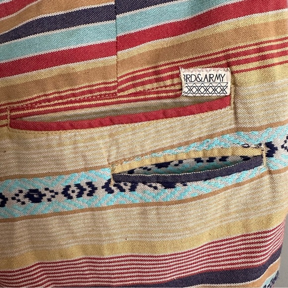 3RD & ARMY Southwest Stripe Drawstring Shorts Men’s Size 34 Boho Festival Style - Picture 11 of 16